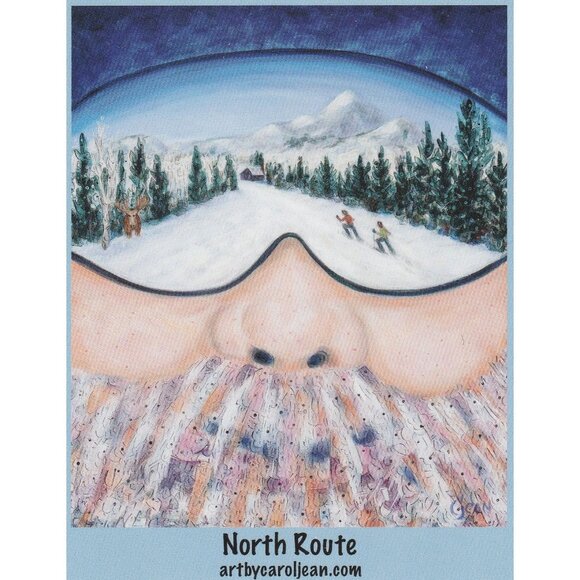 Carol Jean Other - North Route Carol Jean Winter Skiing Art Print 4x5 Card Steamboat Springs Co